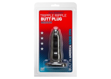 Plug Anale Classico - Tripple Ripple Butt Plug M Black - Doc Johnson