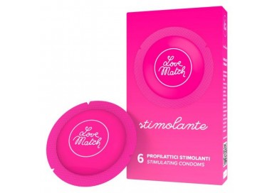 Profilattici love match stimolante 6 pezzi