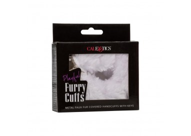 California Exotics -  Playful Furry Cuffs White